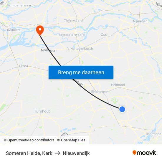 Someren Heide, Kerk to Nieuwendijk map