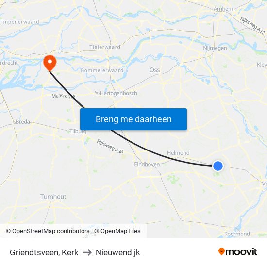 Griendtsveen, Kerk to Nieuwendijk map