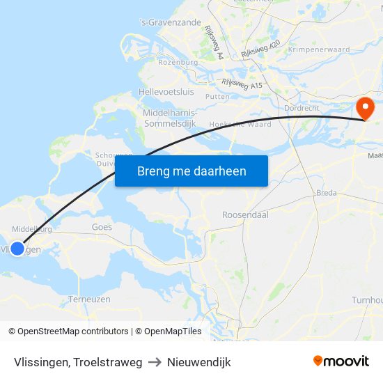 Vlissingen, Troelstraweg to Nieuwendijk map