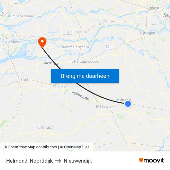 Helmond, Noorddijk to Nieuwendijk map