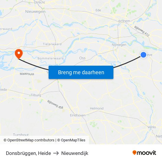 Donsbrüggen, Heide to Nieuwendijk map