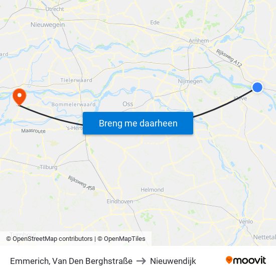 Emmerich, Van Den Berghstraße to Nieuwendijk map