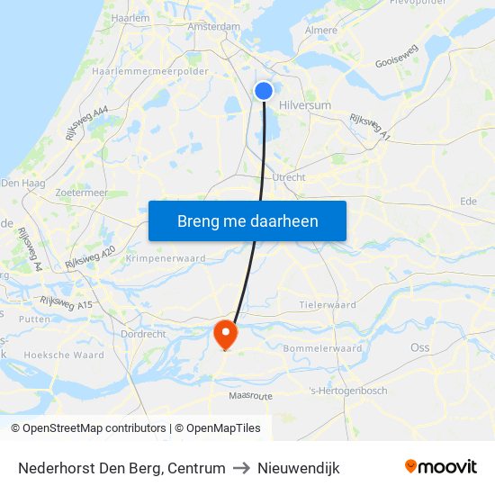 Nederhorst Den Berg, Centrum to Nieuwendijk map