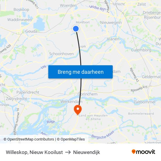 Willeskop, Nieuw Kooilust to Nieuwendijk map