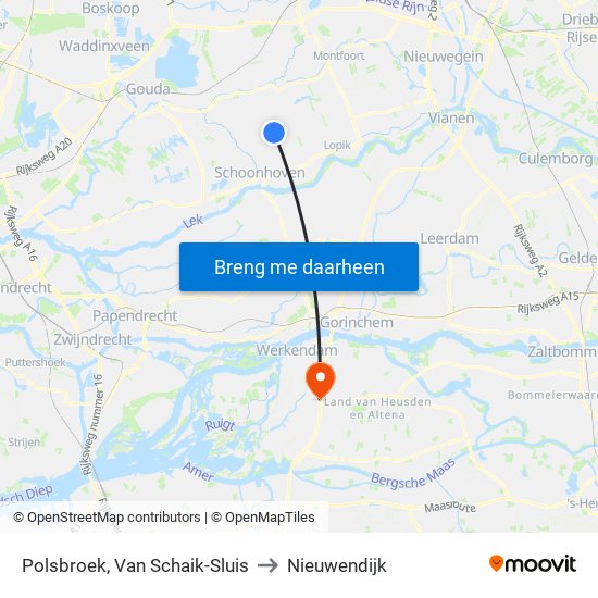 Polsbroek, Van Schaik-Sluis to Nieuwendijk map