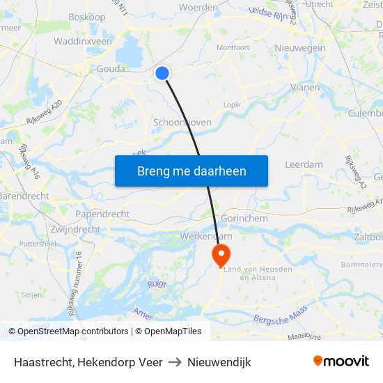 Haastrecht, Hekendorp Veer to Nieuwendijk map