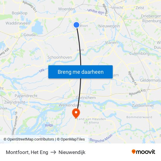 Montfoort, Het Eng to Nieuwendijk map