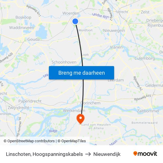 Linschoten, Hoogspanningskabels to Nieuwendijk map