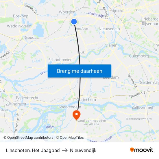 Linschoten, Het Jaagpad to Nieuwendijk map