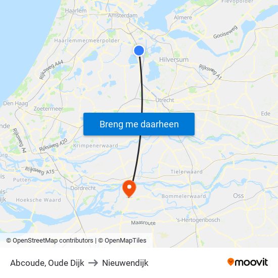 Abcoude, Oude Dijk to Nieuwendijk map