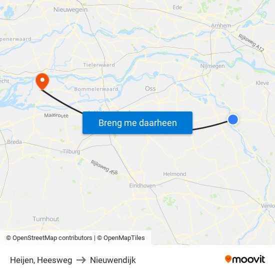 Heijen, Heesweg to Nieuwendijk map