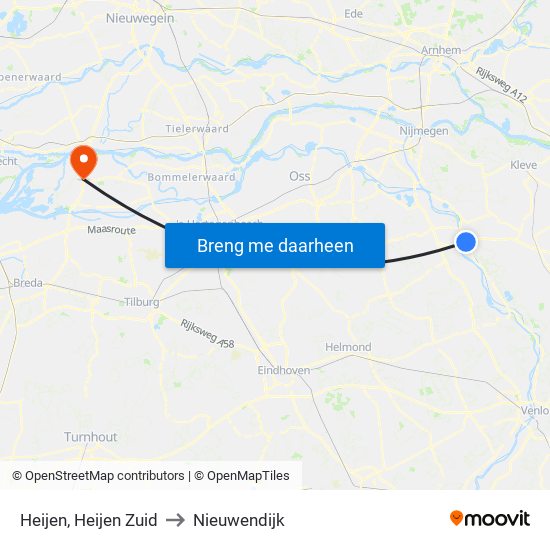 Heijen, Heijen Zuid to Nieuwendijk map