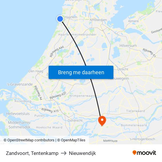 Zandvoort, Tentenkamp to Nieuwendijk map