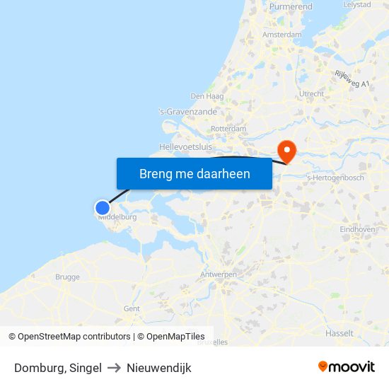 Domburg, Singel to Nieuwendijk map