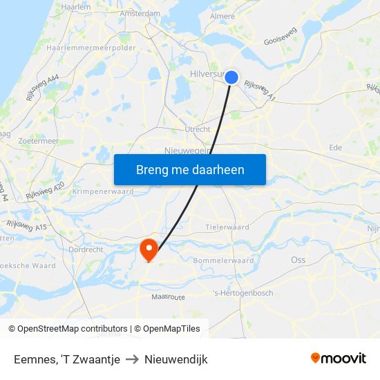 Eemnes, 'T Zwaantje to Nieuwendijk map