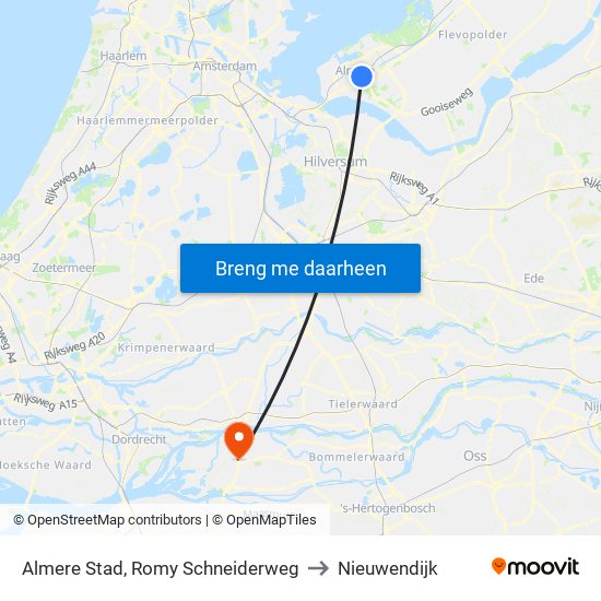 Almere Stad, Romy Schneiderweg to Nieuwendijk map
