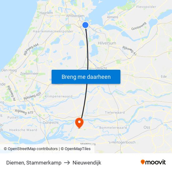 Diemen, Stammerkamp to Nieuwendijk map