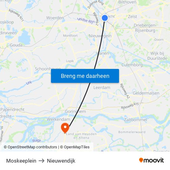 Moskeeplein to Nieuwendijk map