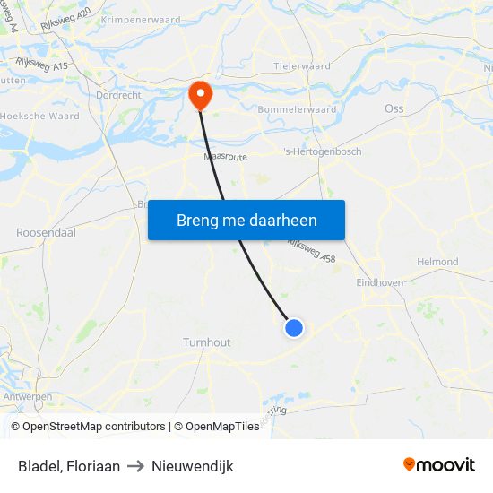 Bladel, Floriaan to Nieuwendijk map