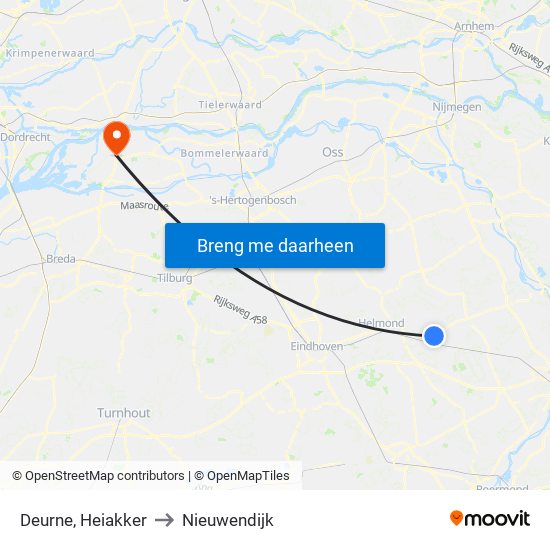 Deurne, Heiakker to Nieuwendijk map