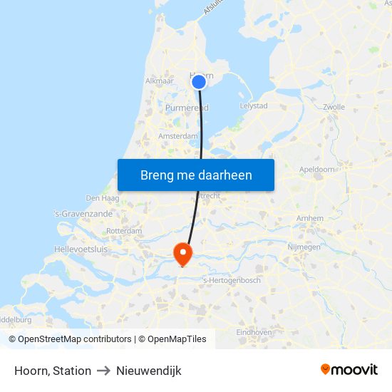 Hoorn, Station to Nieuwendijk map