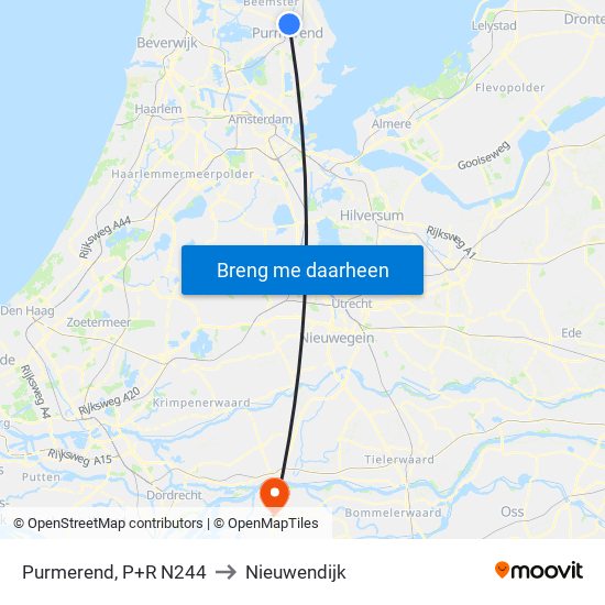 Purmerend, P+R N244 to Nieuwendijk map