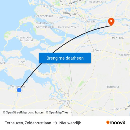 Terneuzen, Zeldenrustlaan to Nieuwendijk map
