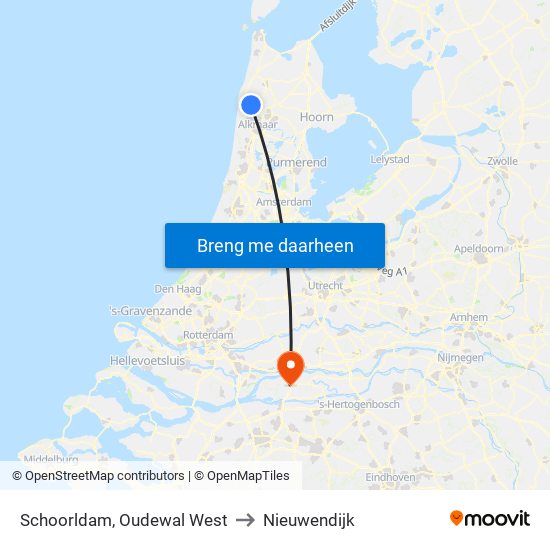 Schoorldam, Oudewal West to Nieuwendijk map