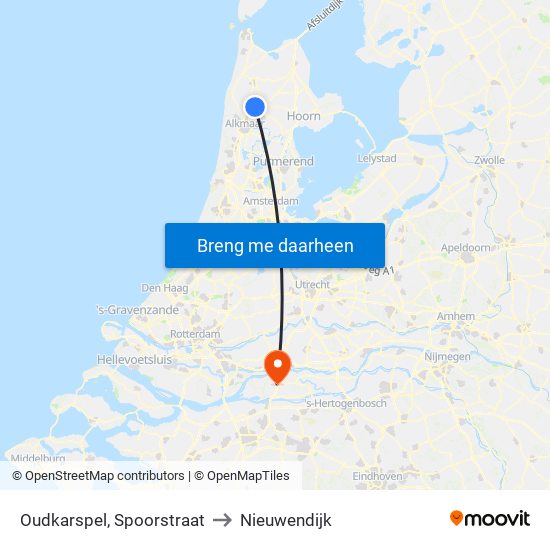 Oudkarspel, Spoorstraat to Nieuwendijk map