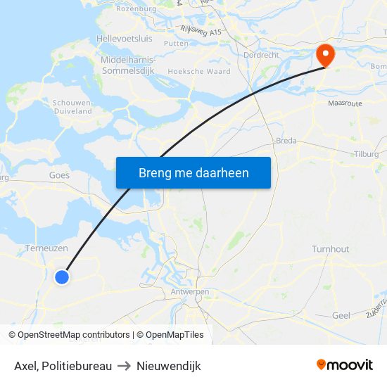 Axel, Politiebureau to Nieuwendijk map