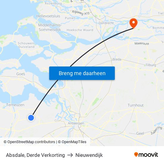 Absdale, Derde Verkorting to Nieuwendijk map