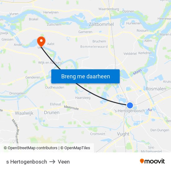 s Hertogenbosch to Veen map