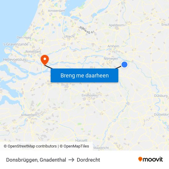 Donsbrüggen, Gnadenthal to Dordrecht map