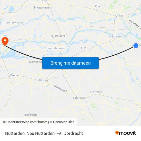 Nütterden, Neu Nütterden to Dordrecht map