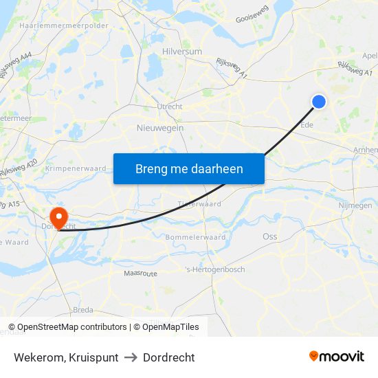 Wekerom, Kruispunt to Dordrecht map