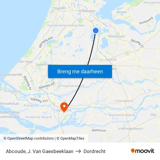 Abcoude, J. Van Gaesbeeklaan to Dordrecht map