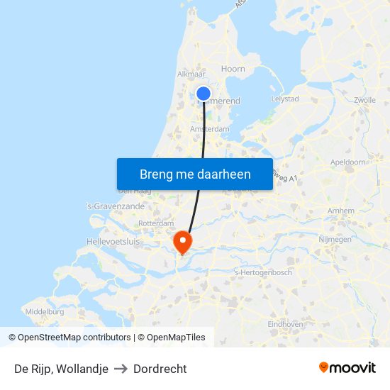 De Rijp, Wollandje to Dordrecht map
