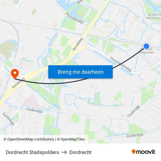 Dordrecht Stadspolders to Dordrecht map