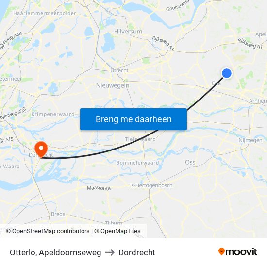Otterlo, Apeldoornseweg to Dordrecht map