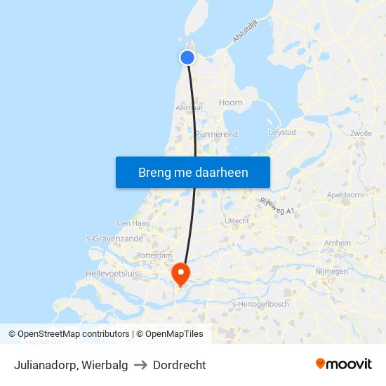 Julianadorp, Wierbalg to Dordrecht map