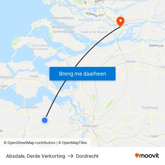 Absdale, Derde Verkorting to Dordrecht map