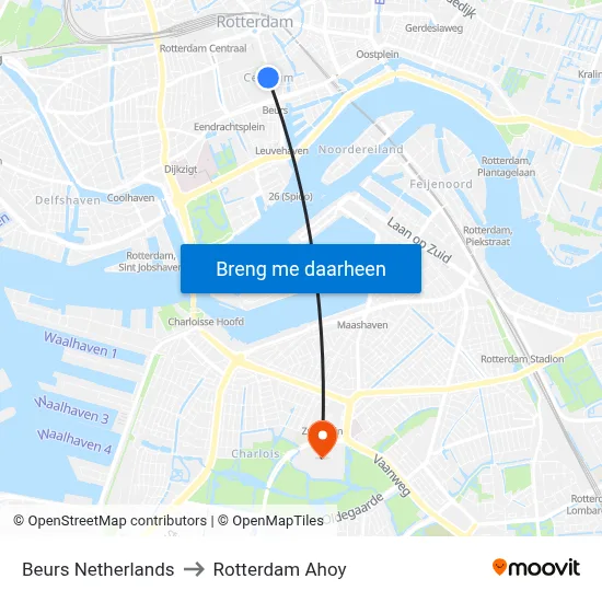 Beurs Netherlands to Rotterdam Ahoy map