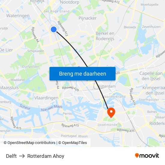 Delft to Delft map