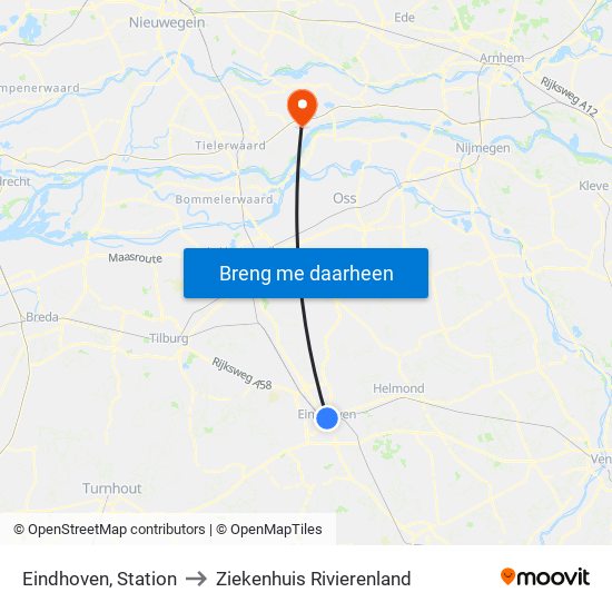 Eindhoven, Station to Ziekenhuis Rivierenland map