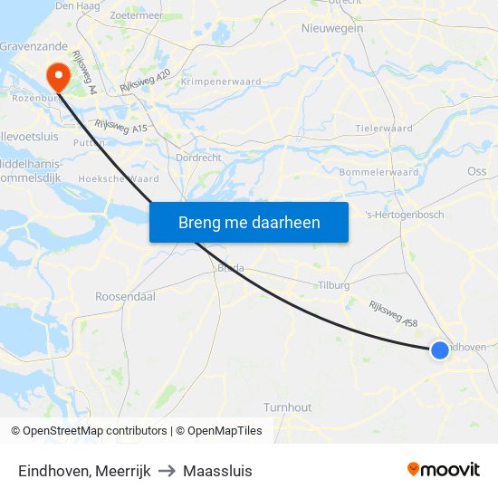 Eindhoven, Meerrijk to Maassluis map