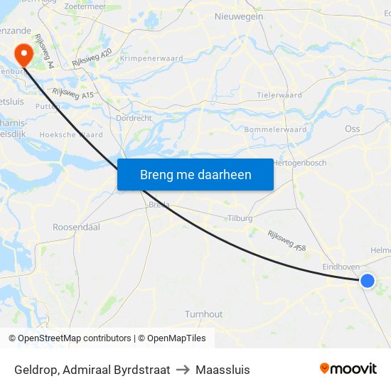 Geldrop, Admiraal Byrdstraat to Maassluis map