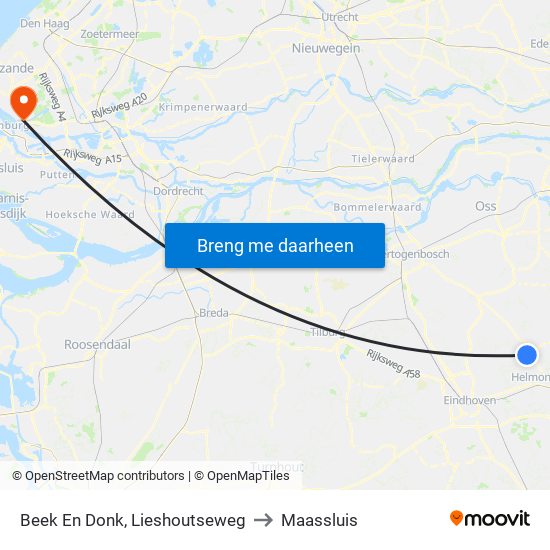 Beek En Donk, Lieshoutseweg to Maassluis map