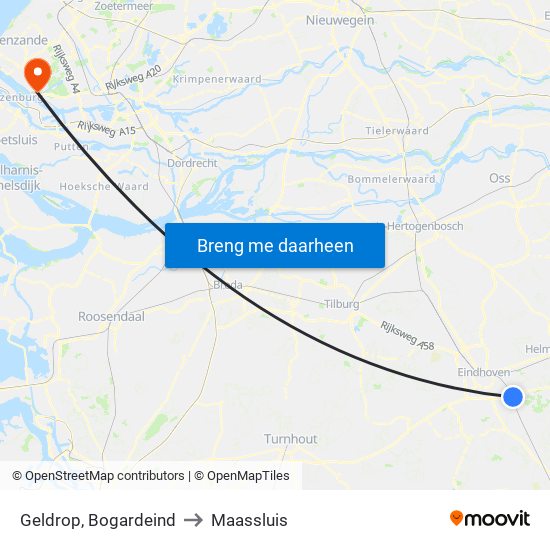 Geldrop, Bogardeind to Maassluis map