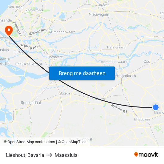 Lieshout, Bavaria to Maassluis map