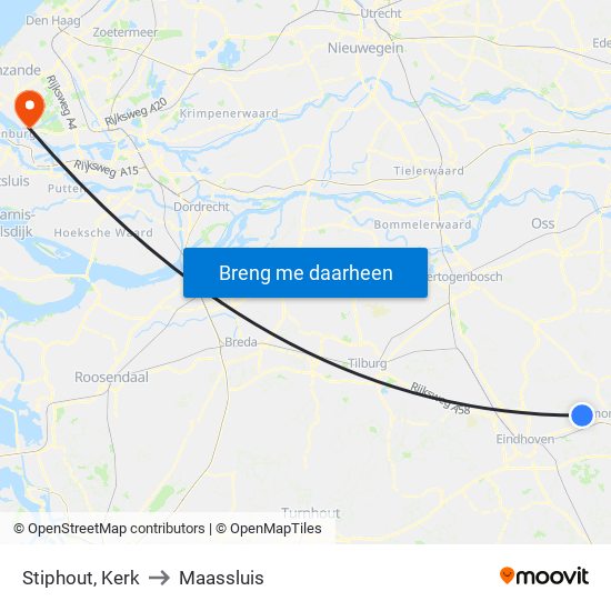 Stiphout, Kerk to Maassluis map